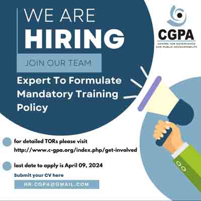 Expert To Formulate Mandatory Training Policy - CGPA Jobs