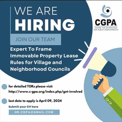 Expert to Frame Immovable Property Lease Rules for Village and Neighborhood Councils - CGPA Jobs