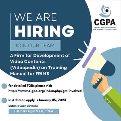 A FIRM FOR DEVELOPMENT OF VIDEO CONTENTS (VIDEOPEDIA) ON TRAINING MANUAL FOR Firms - CGPA Job