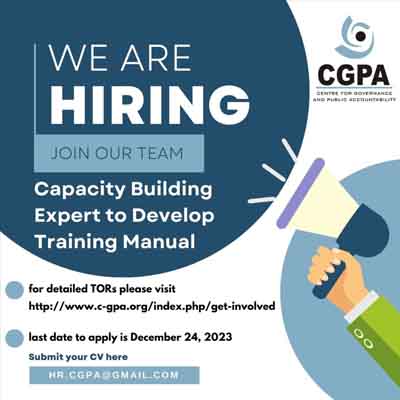 Capacity Building Expert to Develop Training Manual - CGPA Jobs