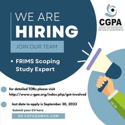 FRIMS Scoping Study Expert - CGPA Jobs