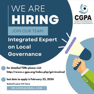 Integrated Expert on Local Governance - CGPA Jobs