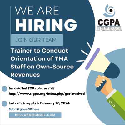 Trainer to Conduct Orientation of TMA Staff on Own Source Revenue - CGPA Jobs