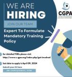 Expert To Formulate Mandatory Training Policy - CGPA Jobs