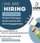 Project Manager, Governance and Civic Engagement - CGPA Jobs